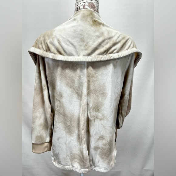 BAGATELLE Tan and white tie dye wide collar sweatshirt size M - Picture 6 of 15